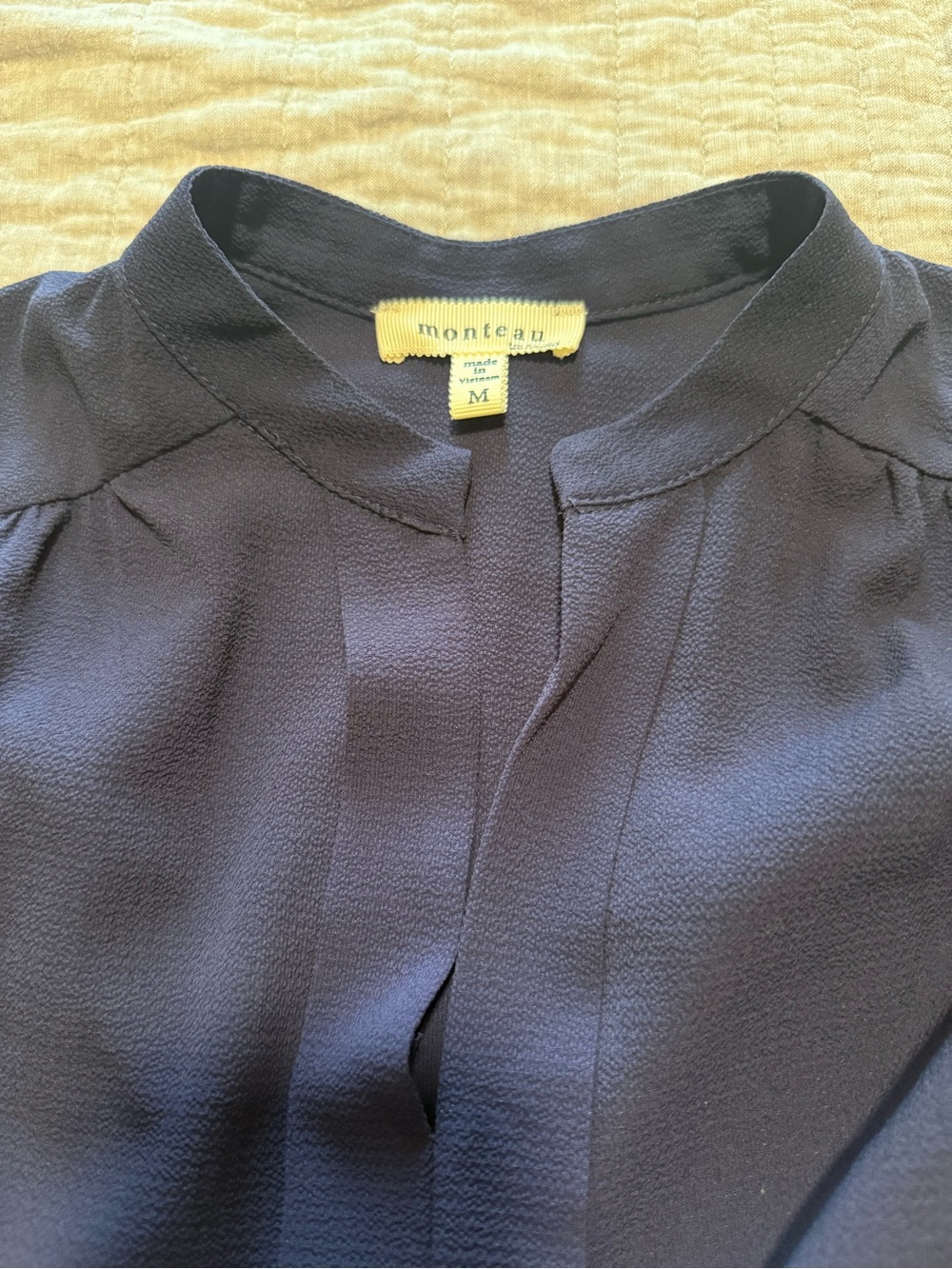 Monteau Navy Blue Tie Waist Midi Dress, Size M - Picture 3 of 3